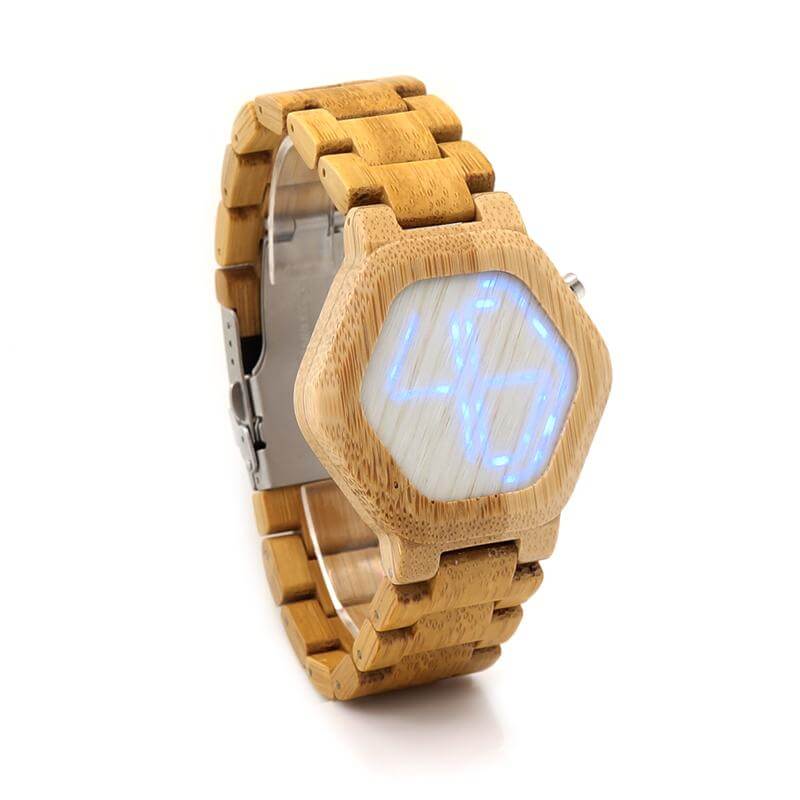 Digitaal Houten LED-horloge