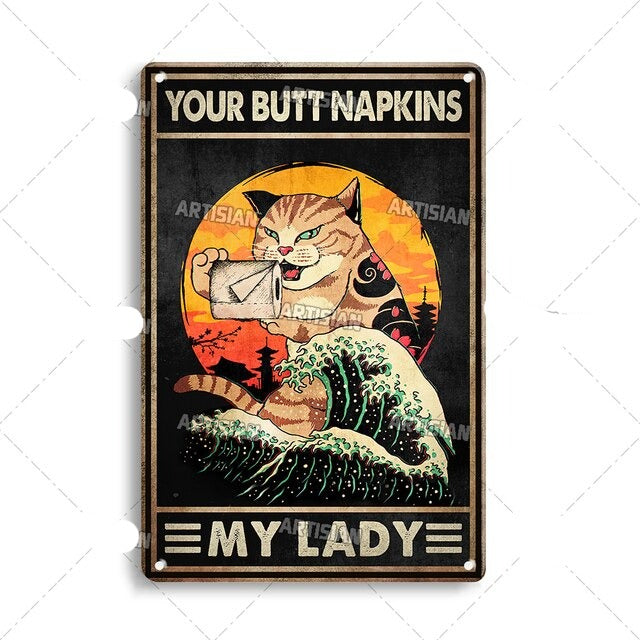 Vintage Cat | Metalen Poster