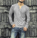 Heren Casual Henley Shirt Lange Mouwen
