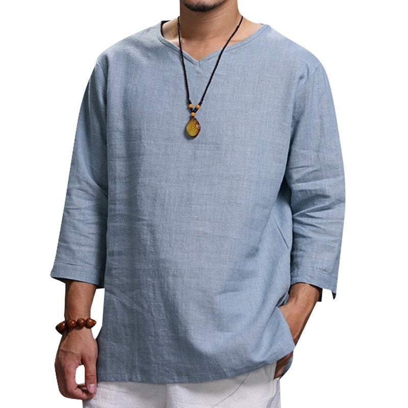 Adrian Shirt | Mannen Linnen T-shirt