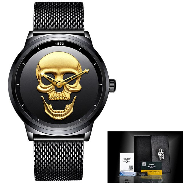 LIGE Skull Horloge