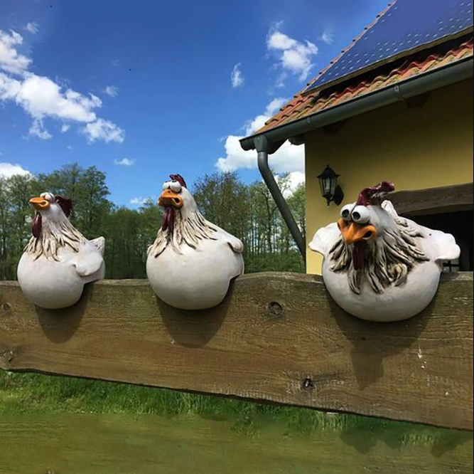 Chicken Yard Art Metal™️