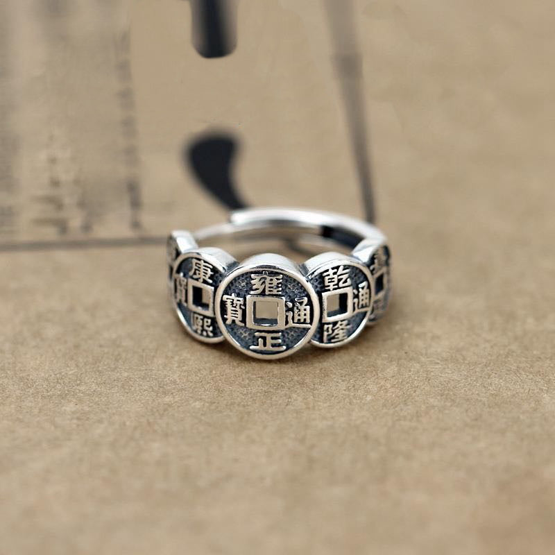 Vijf Keizers Munten Auspicious Ring