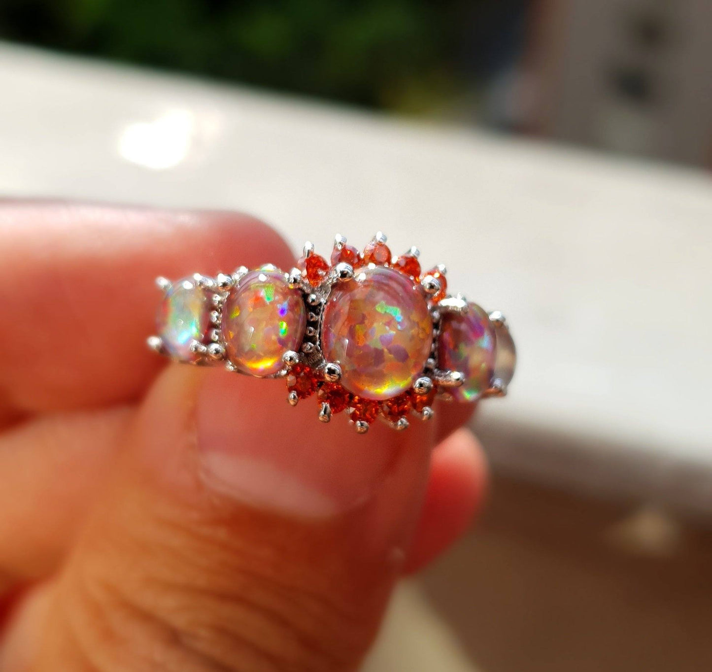 Oranje Fire Opal Ring