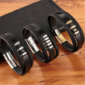 Heren Magnetische Leder Armband