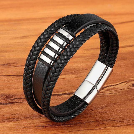 Heren Magnetische Leder Armband