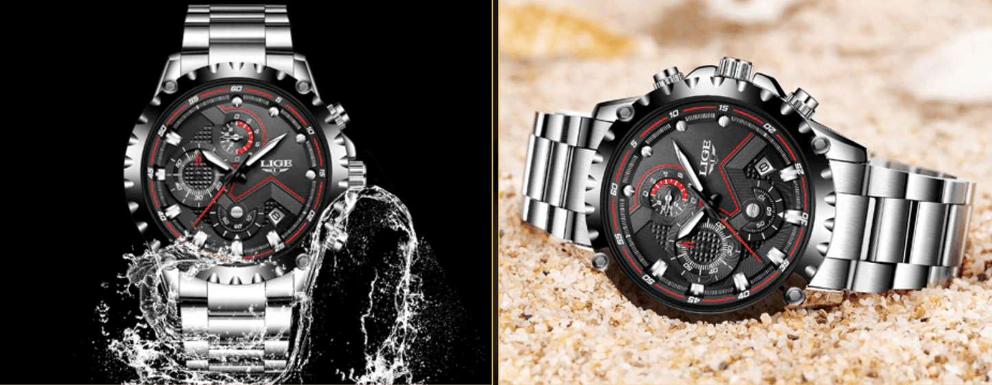 Heren Militair Stalen Horloge