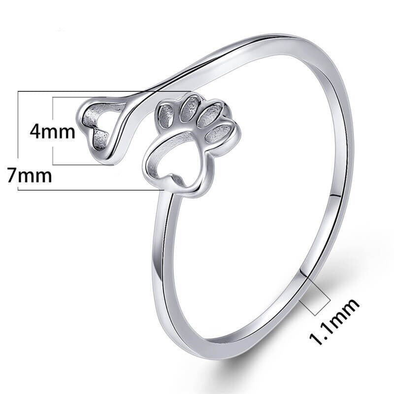 Paw Print Hart Ring