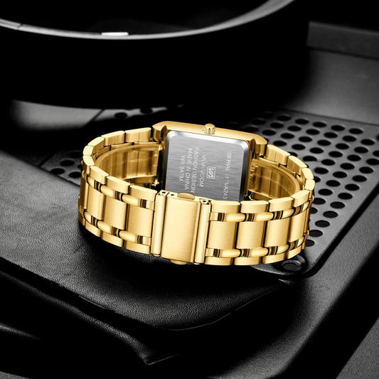 Gouden Vierkant Horloge