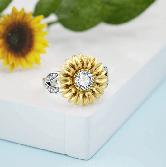 Kristallen Zonnebloem Ring