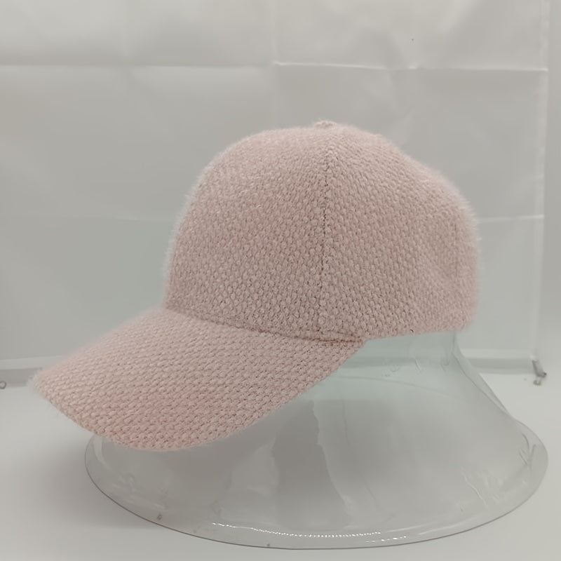 Warme dames baseballcap met imitatiebont voor de herfst en winter - Lorena