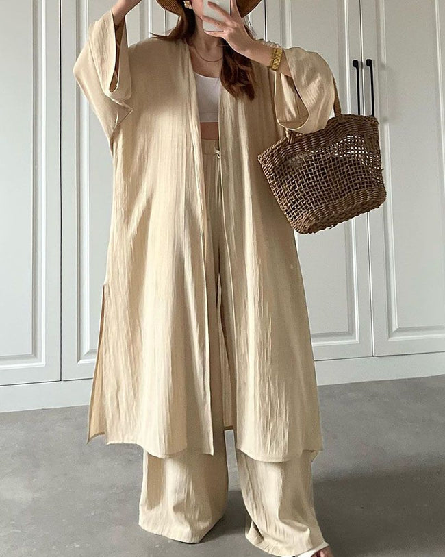 Casual twee-deel set voor dames met vest en broek - Thalia