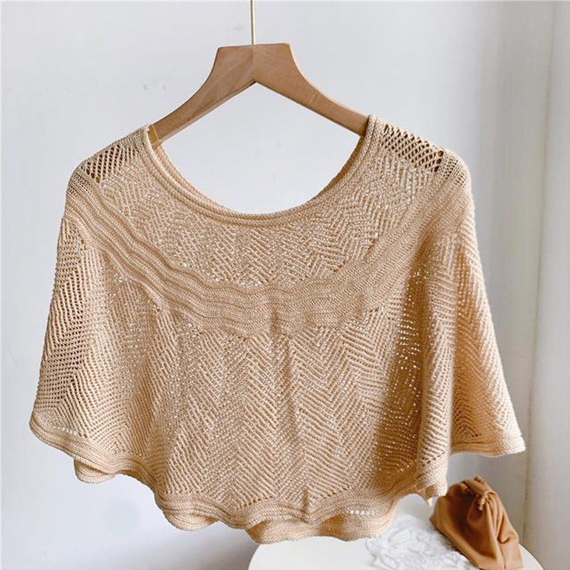 Dames IJszijden Sjaal met Brei & UV-bescherming – Amira