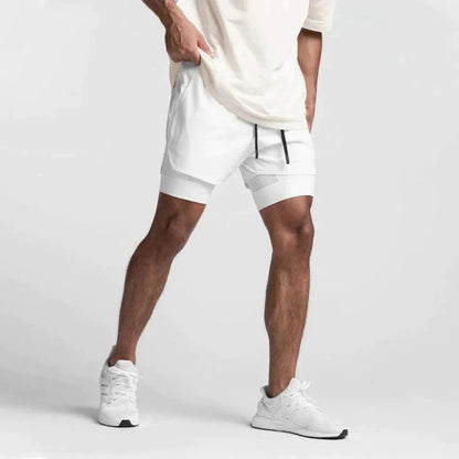 2-in-1 Ademende Heren Sportshorts met Binnenshorts - Noah