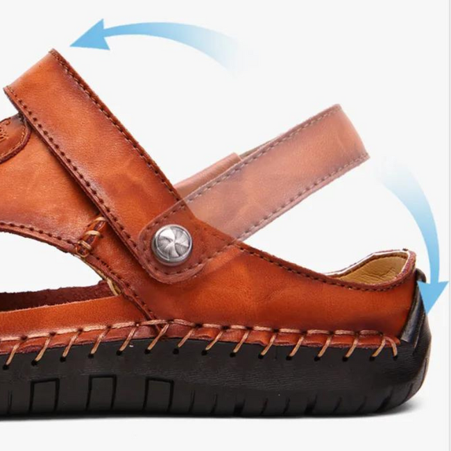 Orthopedische Leren Herensandalen – Marco