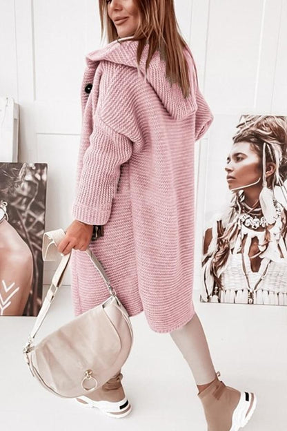 Gebreid Dames Vest met Capuchon en Knoopsluiting – Waldaine