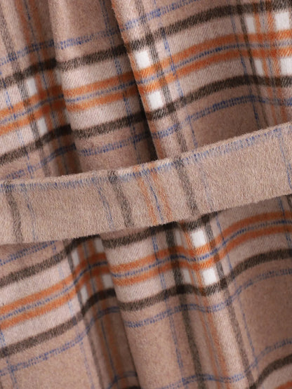 Geruite Herfst Jurk met Ceintuur – Elodie