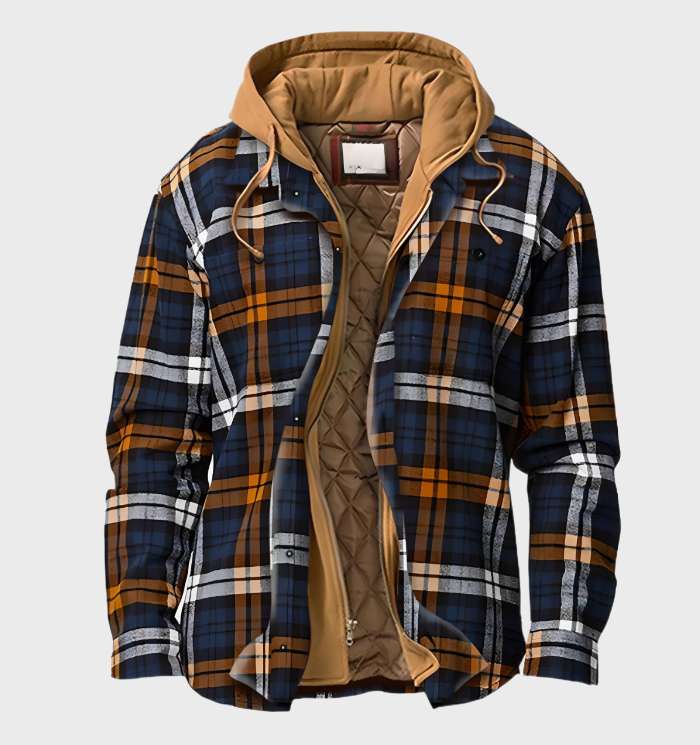 Warme herenjas met patroon en capuchon – HeatStyle