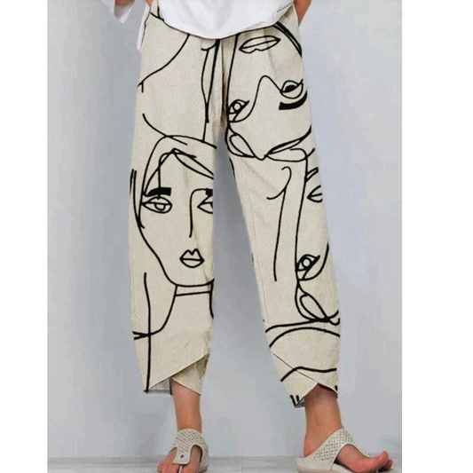 Casual Dames Zomerbroek met Wijde Pijpen en Elastische Band – Yara