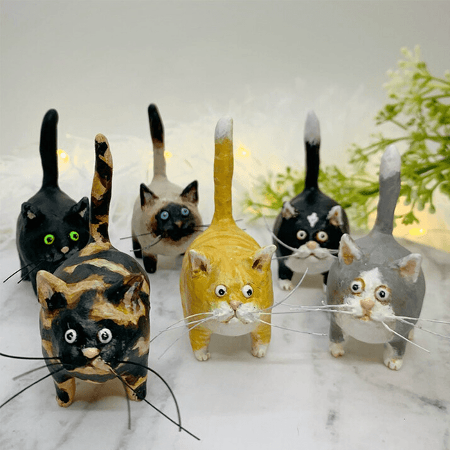 Uniek Handgemaakt Katten Kerstornament - Purrfect Holiday Hangers