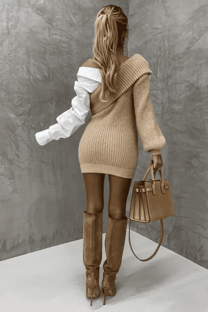 Gebreide jurk met vastgenaaide blouse – Elodie