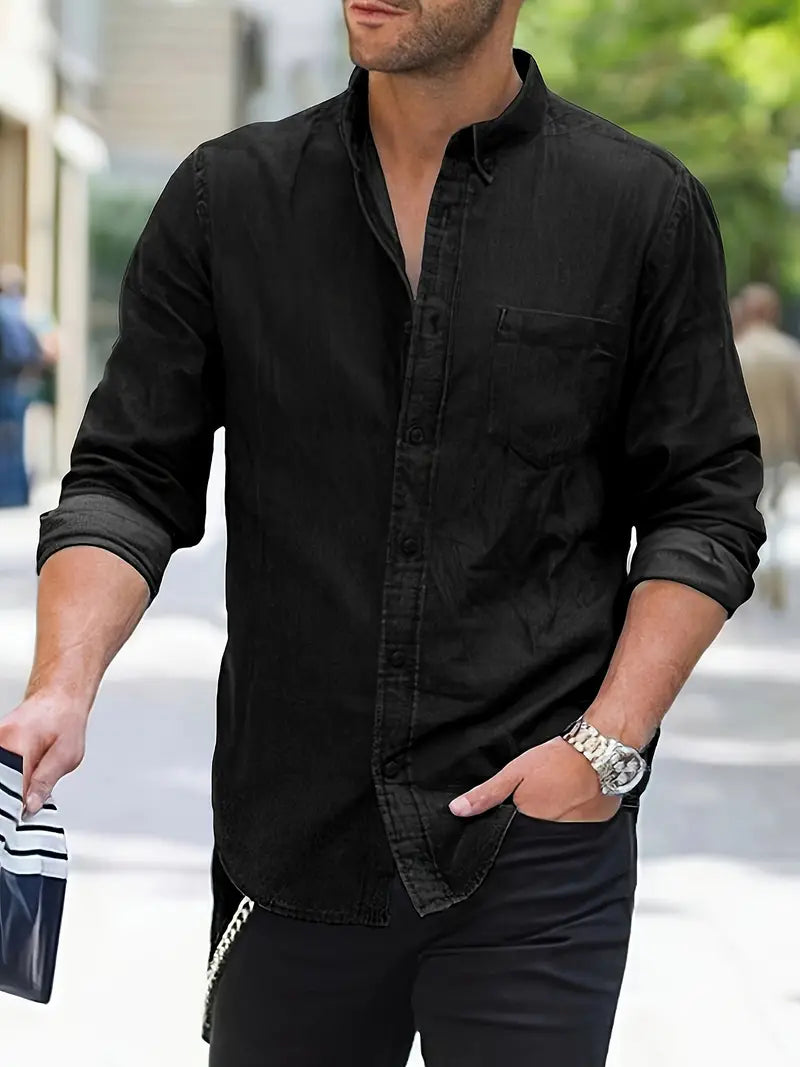 Herfst Denim Herenoverhemd – Milan