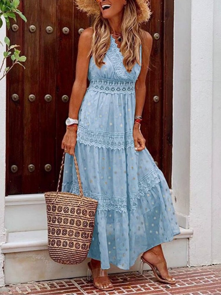 Lichtgewicht Boho Zomerjurk in Ibiza-stijl met V-hals – Niva