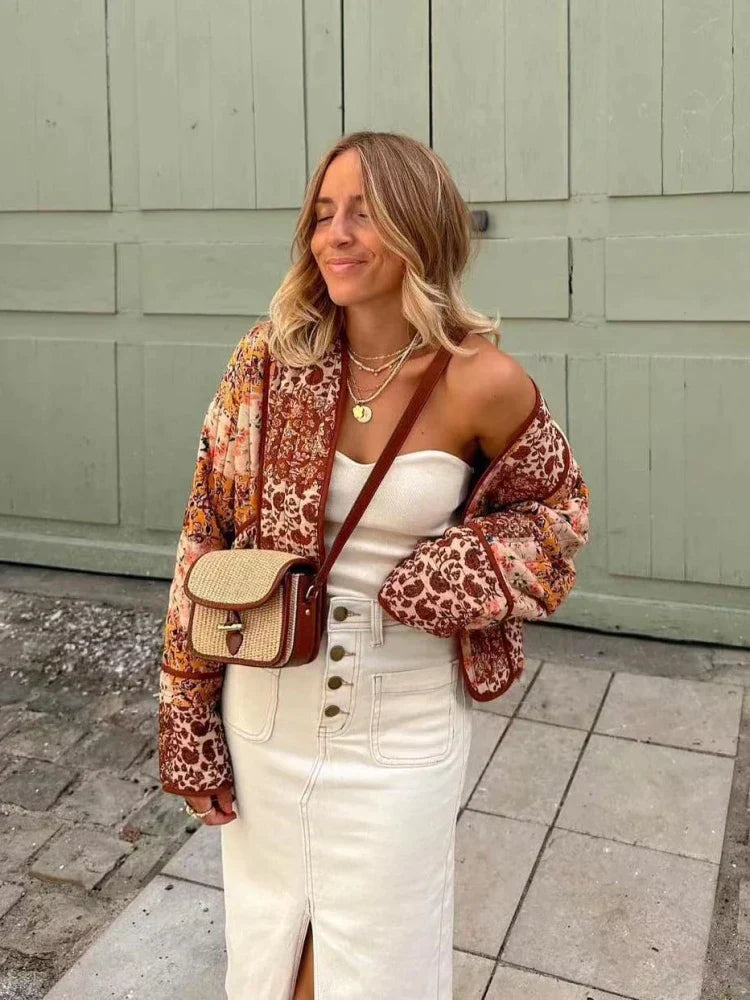 Omkeerbare Patchwork Jas voor Dames – Liora