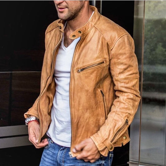 Leren Herenjas met Weerbestendige Coating – Leandro