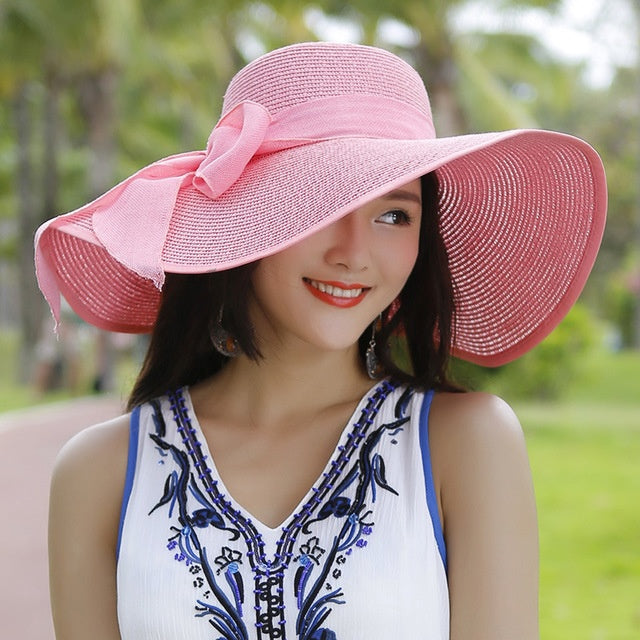 Dames strohoed met zonbescherming – Candy