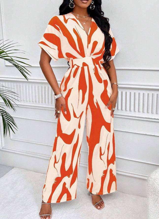 Zomerse Jumpsuit met V-Hals en Print – Noemi