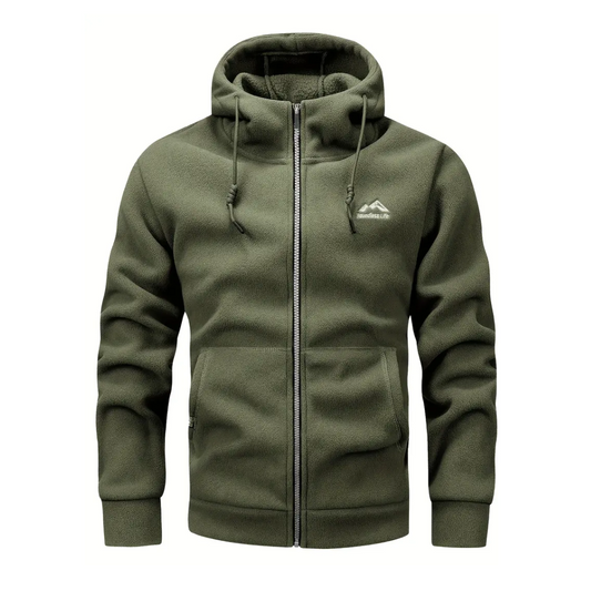 Heren fleecejack met capuchon en rits – Sören