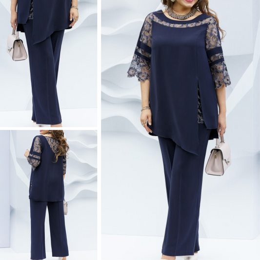 Tweedelige Donkerblauwe Damesset – Isaline