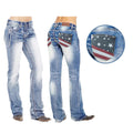 Dames Bootcut Jeans met Vlag Details – Madison