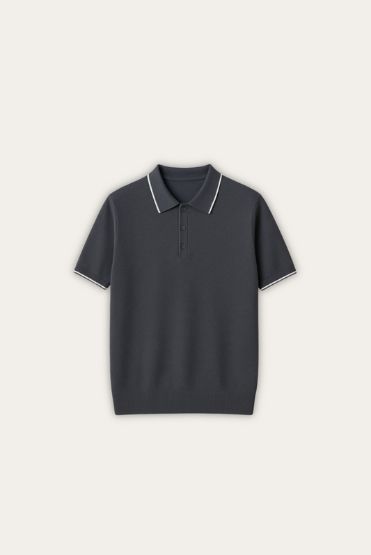 Stijlvolle heren polo van kasjmier-merinowol - Miro