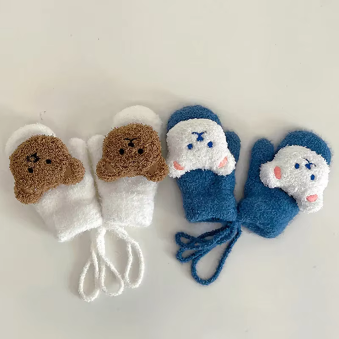 Kinder Wantjes met Berengezicht – TinyBear Mittens