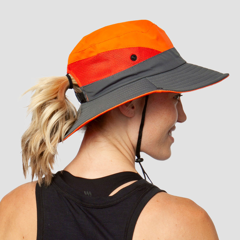 Ademend UV-bescherming dames zonnehoed opvouwbaar met paardenstaartopening – Liane (Koop 1, Krijg 1 GRATIS)