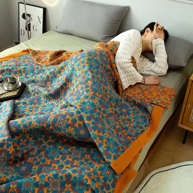 Katoenen Quilt met Blauw Patroon - Florencia