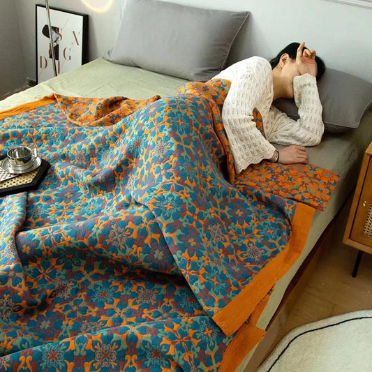 Katoenen Quilt met Blauw Patroon - Florencia