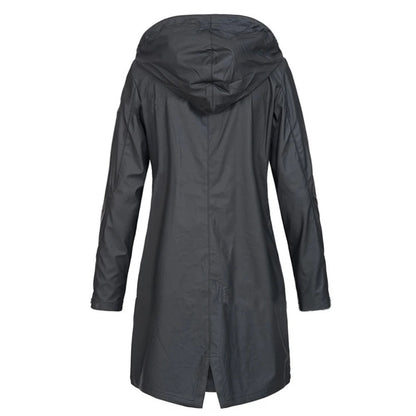 Lange Dames Herfstjas met hoge kraag & knoopsluiting – Leandra