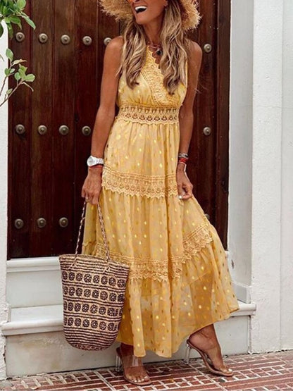 Lichtgewicht Boho Zomerjurk in Ibiza-stijl met V-hals – Niva