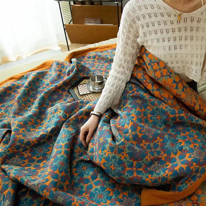 Katoenen Quilt met Blauw Patroon - Florencia