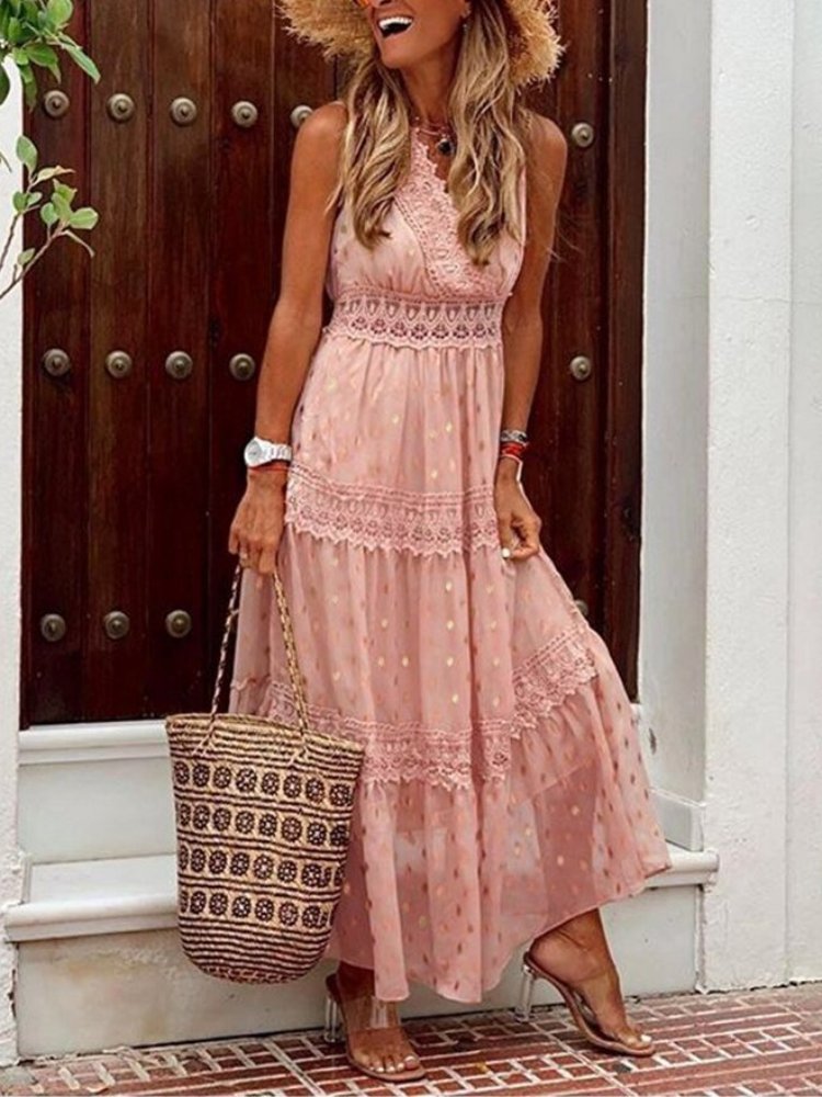 Lichtgewicht Boho Zomerjurk in Ibiza-stijl met V-hals – Niva