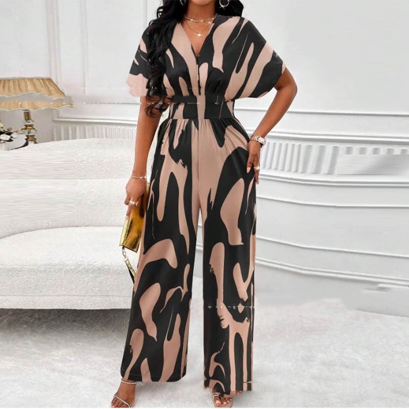 Zomerse Jumpsuit met V-Hals en Print – Noemi