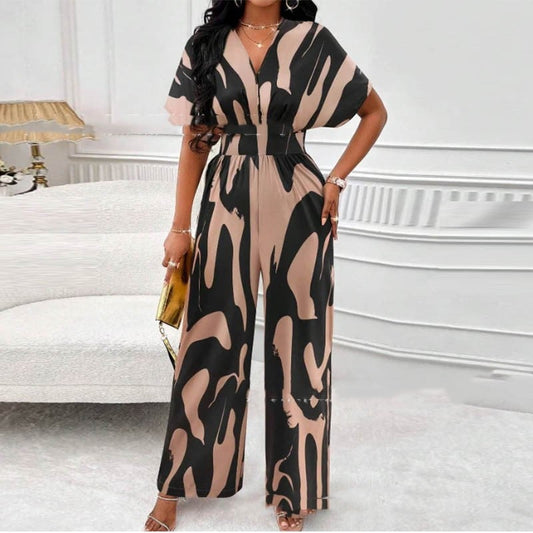 Zomerse Jumpsuit met V-Hals en Print – Noemi