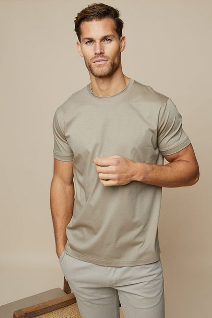Glanzend & Zacht Heren T-Shirt van Gemerceriseerd Katoen – Leon