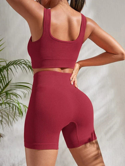 Tweedelige Dames Fitnessset met Shorts en Top - Sienna