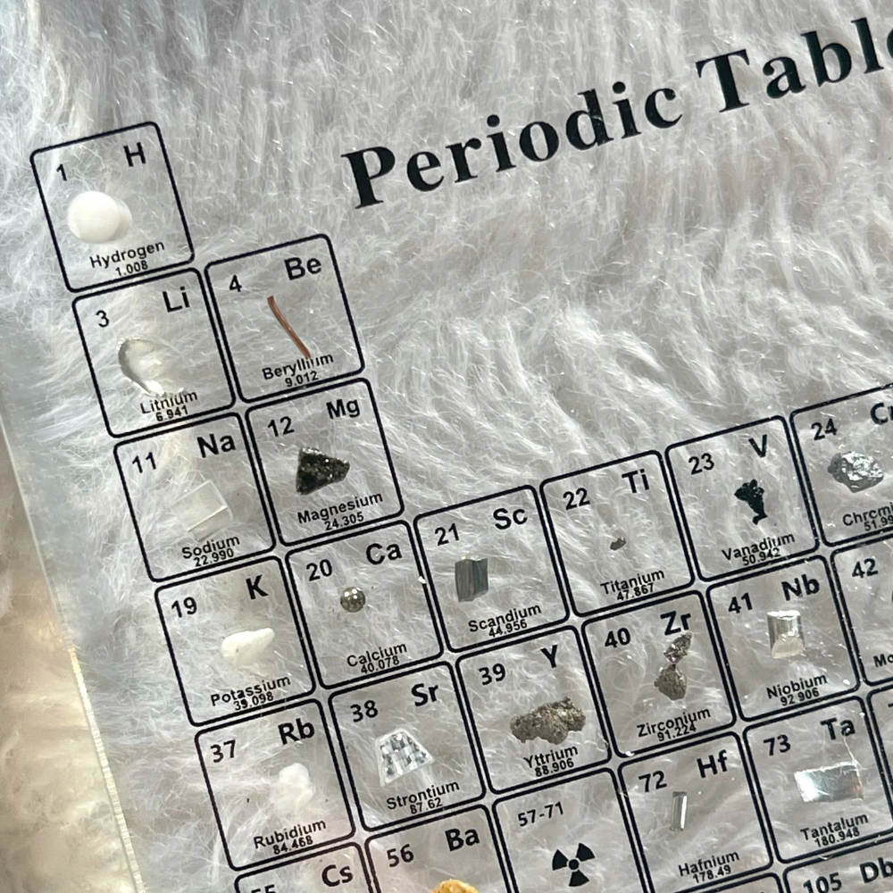Verlichte Periodieke Tabel met Echte Elementen - Elementa