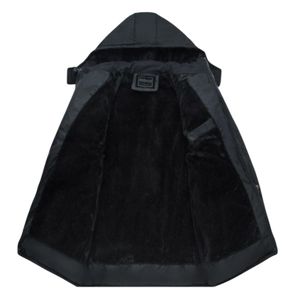 Zwarte Gewatteerde Heren Winterjas met Moderne Snit – Leon