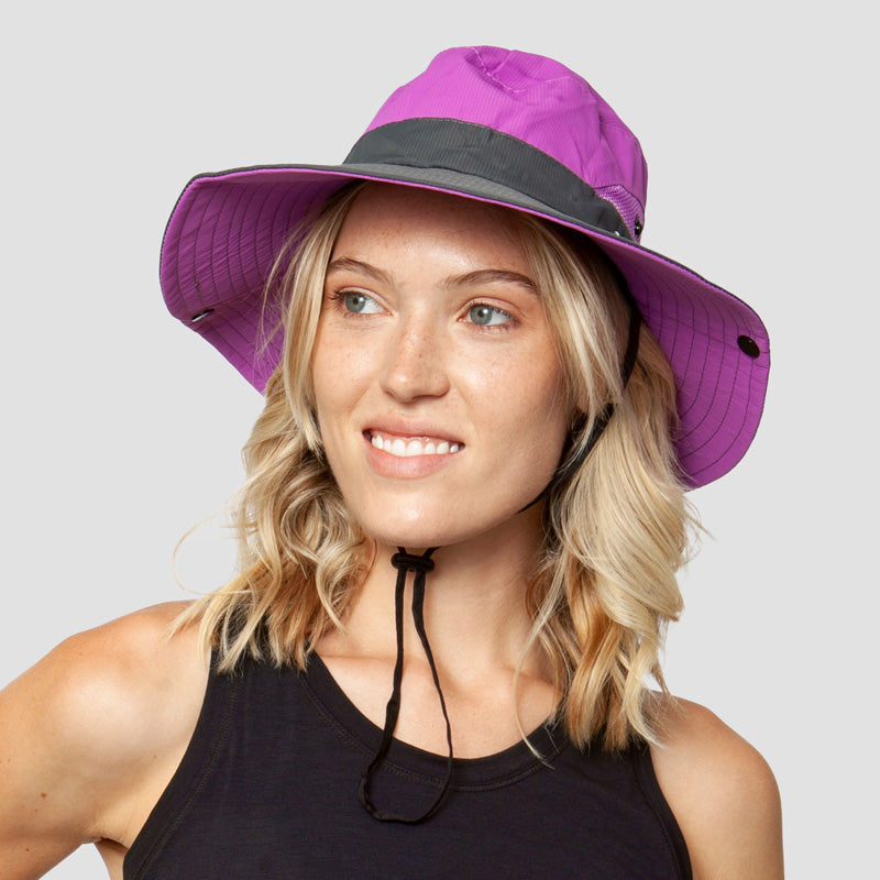 Ademend UV-bescherming dames zonnehoed opvouwbaar met paardenstaartopening – Liane (Koop 1, Krijg 1 GRATIS)